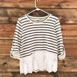 Blue Pepper Sweater & Lace Top